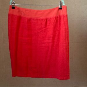 Vibrant Red Linen skirt